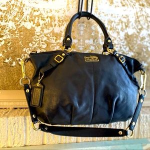 Coach black leather shoulder bag